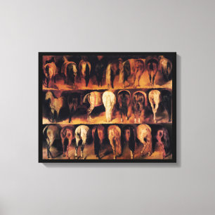 Paarden achtervoeten canvas afdruk