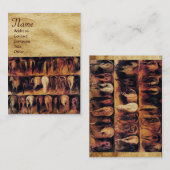 Paarden achtervoeten, perkamentmonogram visitekaartje (Voorkant / Achterkant)