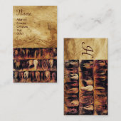 Paarden achtervoeten, perkamentmonogram visitekaartje (Voorkant / Achterkant)