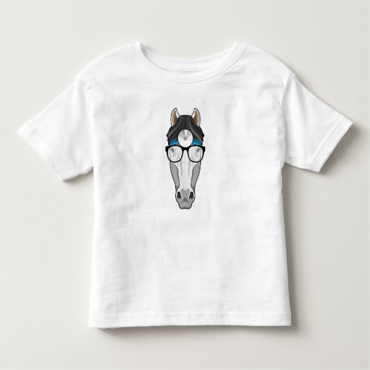 Paarden als arts met bril kinder shirts (Voorkant)