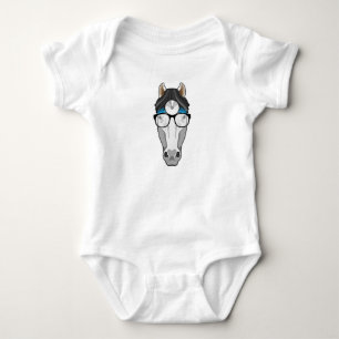 Paarden als arts met bril romper