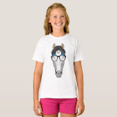 Paarden als arts met bril t-shirt (Voorkant volledig)