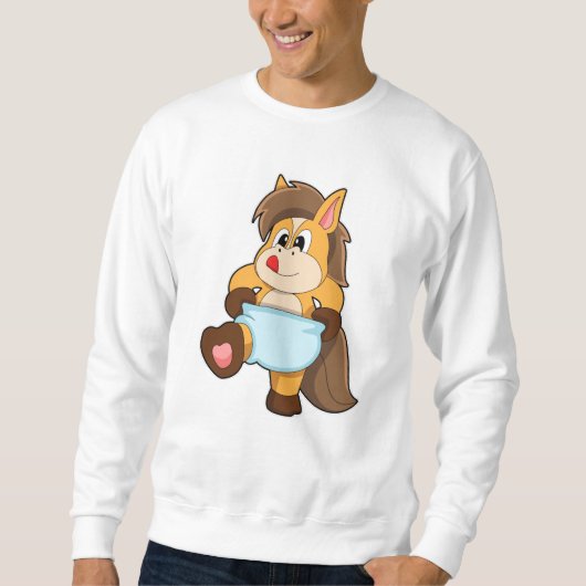 Paarden als Baby met luier Trui (Voorkant)