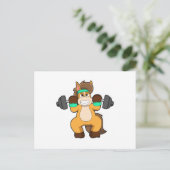 Paarden als Bodybuilder met Barbell Briefkaart (Staand voorkant)