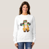 Paarden als Bodybuilder met Barbell Trui (Voorkant volledig)