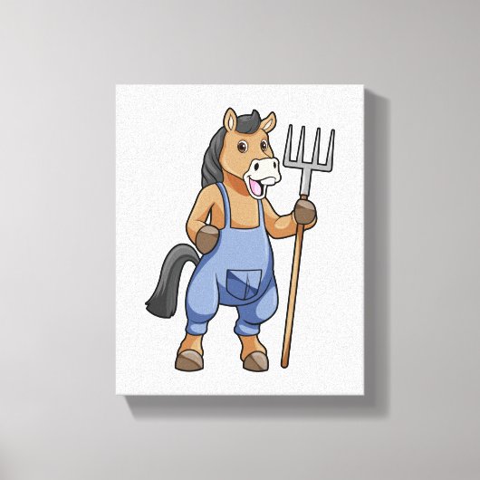 Paarden als boer met rake canvas afdruk (Voorkant)