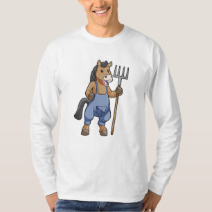 Paarden als boer met rake t-shirt
