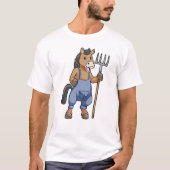 Paarden als boer met rake t-shirt (Voorkant)