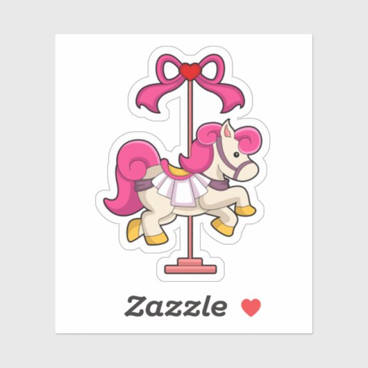 Paarden als Carrousel paard.PNG Sticker (Vel)