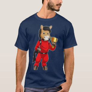 Paarden als Champion met trofee T-shirt