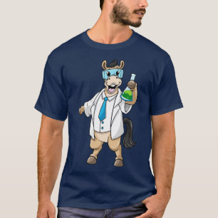 Paarden als chemicus met Goggles en Testbuis T-shirt