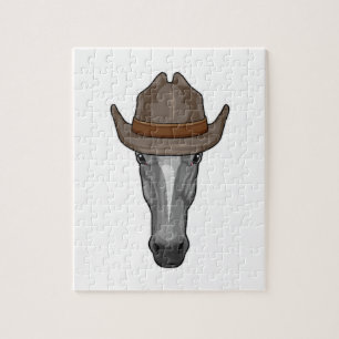 Paarden als cowboy met Pet Legpuzzel