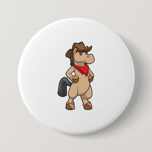Paarden als Cowboy Ronde Button 7,6 Cm (Voorkant)