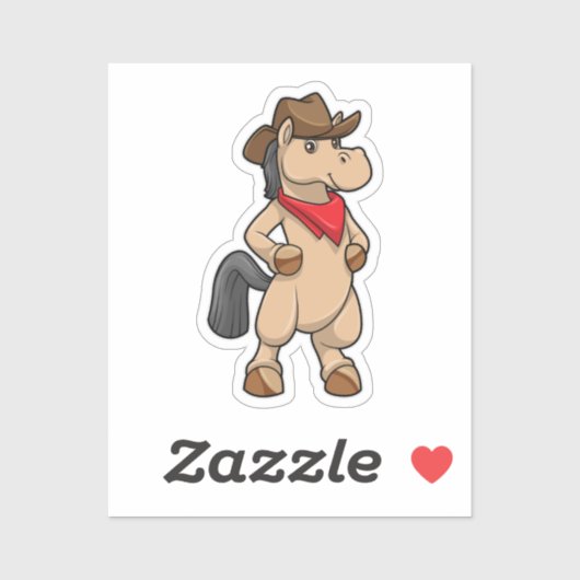 Paarden als Cowboy Sticker (Vel)