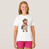 Paarden als Cowboy T-shirt (Voorkant volledig)