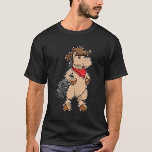 Paarden als Cowboy T-shirt (Voorkant)