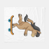 Paarden als Skater met skateboard Fleece Deken (Voorkant (Horizontaal))