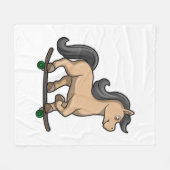 Paarden als Skater met skateboard Fleece Deken (Voorkant (Horizontaal))