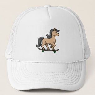 Paarden als Skater met skateboard Trucker Pet