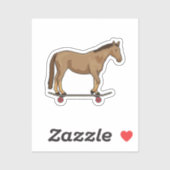 Paarden als Skater op skateboard Sticker (Vel)