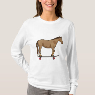 Paarden als Skater op skateboard T-shirt