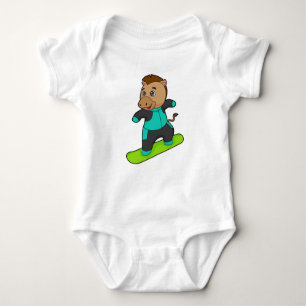 Paarden als Snowboarder met Snowboard Romper