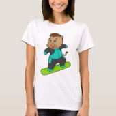 Paarden als Snowboarder met Snowboard T-shirt (Voorkant)
