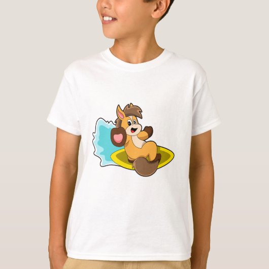 Paarden als Surfer met surfbord T-shirt (Voorkant)