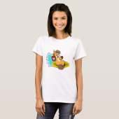 Paarden als Surfer met surfbord T-shirt (Voorkant volledig)