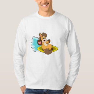 Paarden als Surfer met surfbord T-shirt