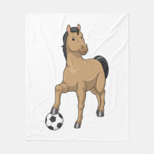 Paarden als Voetbalspeler met Voetbal Fleece Deken