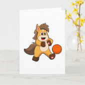 Paarden als Voetbalspeler met Voetbal Kaart (Gele Bloem)