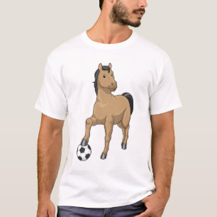 Paarden als Voetbalspeler met Voetbal T-shirt