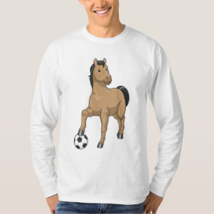 Paarden als Voetbalspeler met Voetbal T-shirt