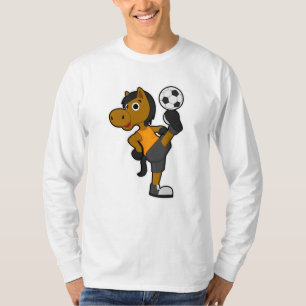 Paarden als Voetbalspeler met Voetbal T-shirt