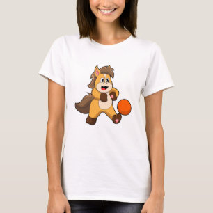 Paarden als Voetbalspeler met Voetbal T-shirt