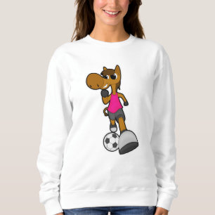 Paarden als Voetbalspeler met Voetbal Trui