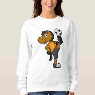 Paarden als Voetbalspeler met Voetbal Trui