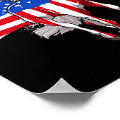 Paarden Amerika vlag 4e juli onafhankelijkheidsdag Poster (Hoek)