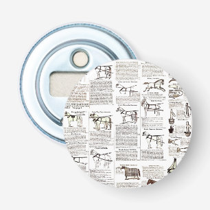 Paarden Antiek Adverteren krantenkunst Button Flesopener