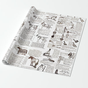 Paarden Antiek Adverteren krantenkunst Cadeaupapier