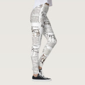 Paarden Antiek Adverteren krantenkunst Leggings (Rechts)