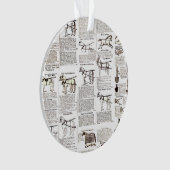 Paarden Antiek Adverteren krantenkunst Ornament (voorkant)