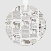 Paarden Antiek Adverteren krantenkunst Ornament (achterkant)