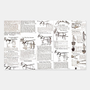 Paarden Antiek Adverteren krantenkunst Rechthoekige Sticker