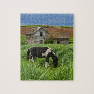 Paarden bekijken in een veld in de Palouse 2 Legpuzzel