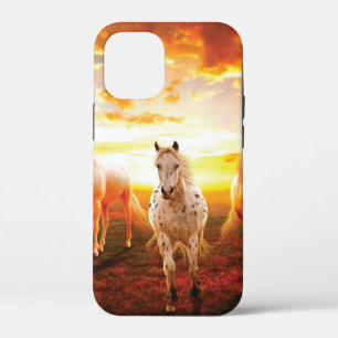 Paarden bij zonsondergang iPhone 12 mini hoesje