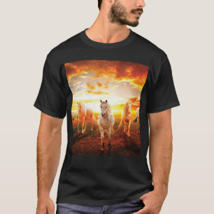 Paarden bij zonsondergang t-shirt