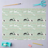 Paarden Boerderij Pink Oranje Flowers Tissuepapier (Craft)