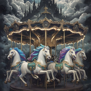  paarden Carrousel Decoupage papier. Tissuepapier